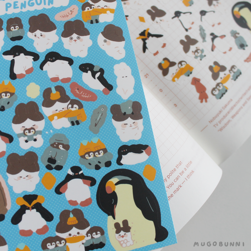 Penguin and Mugobunni Sticker Sheet