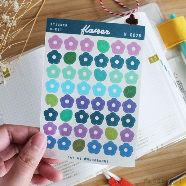 Washi Flower Deco Sticker Sheet – mugobunni