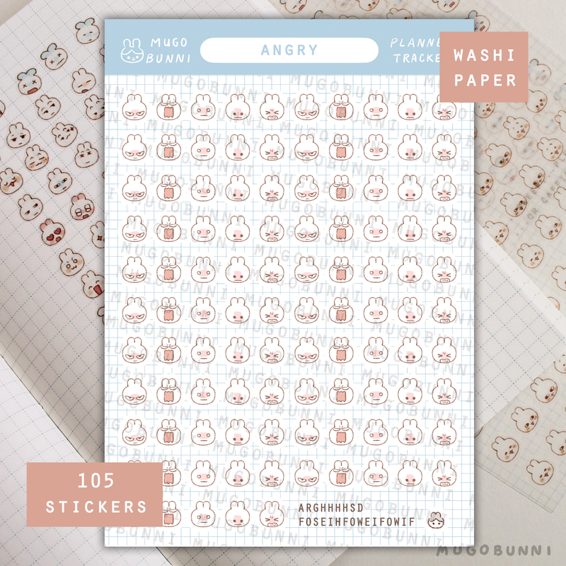 Bunmoji: Angry Sticker Sheet