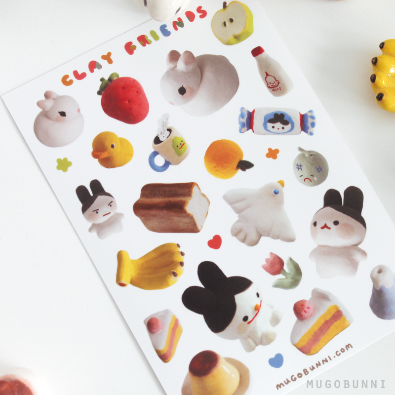 Clay Friends Sticker Sheet