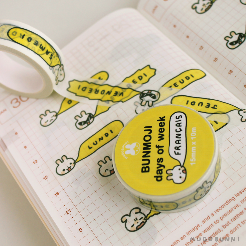 Days of the Week Bunmoji Washi Tape