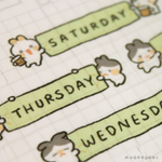 Days of the Week Light Pistachio Mugo Washi Tape