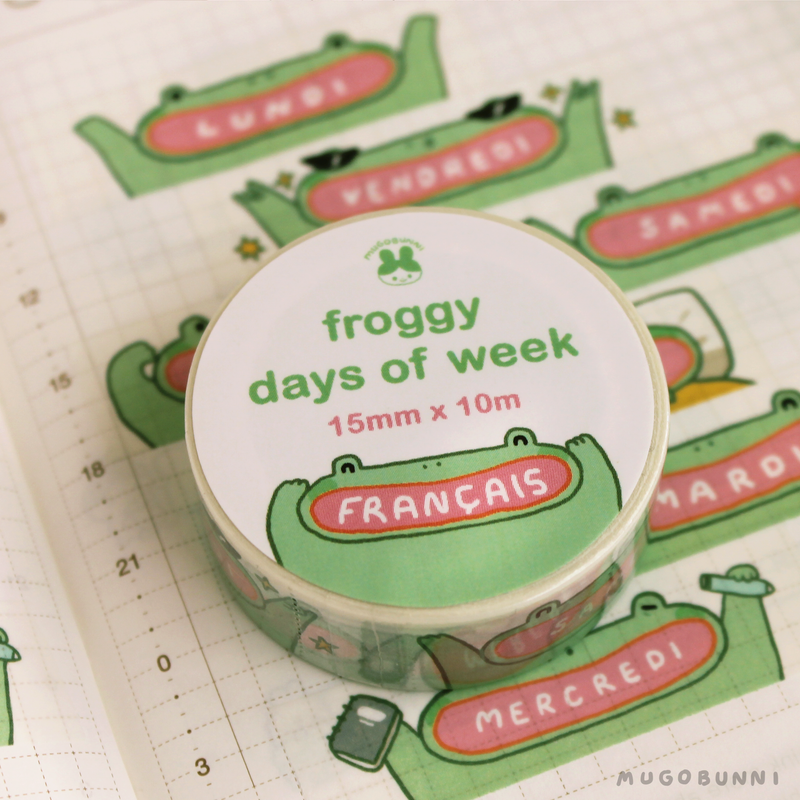 Days of the Week Froggy Washi Tape