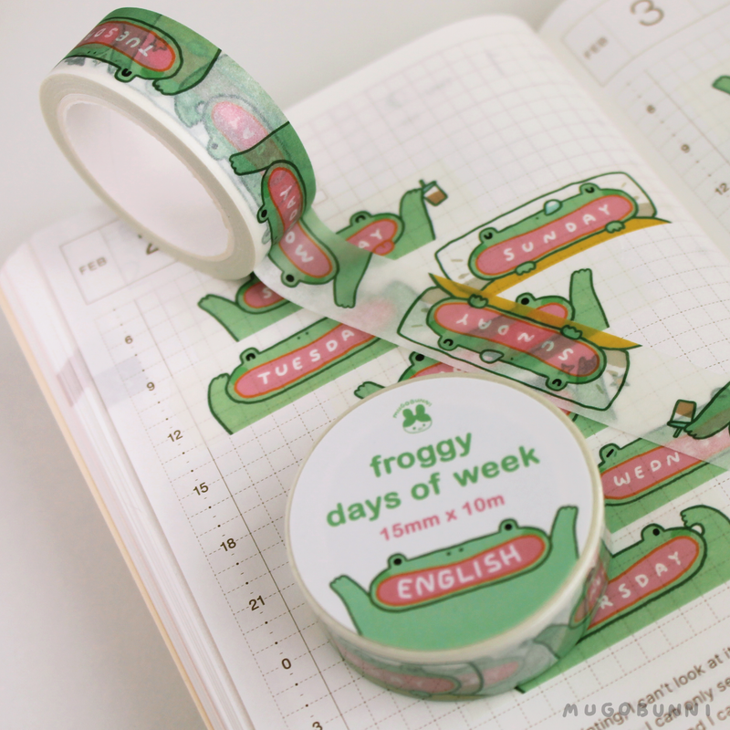 Days of the Week Froggy Washi Tape