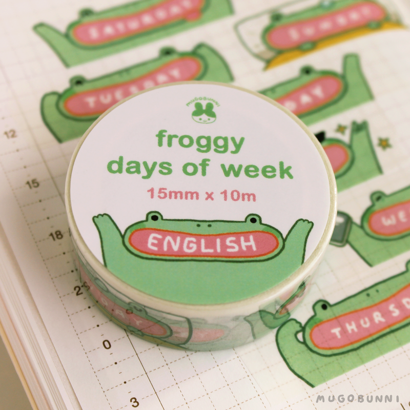 Days of the Week Froggy Washi Tape