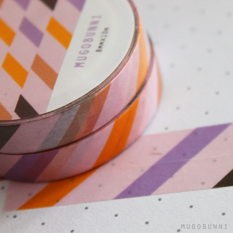 Purple and Pumpkin Stripe Washi Tape