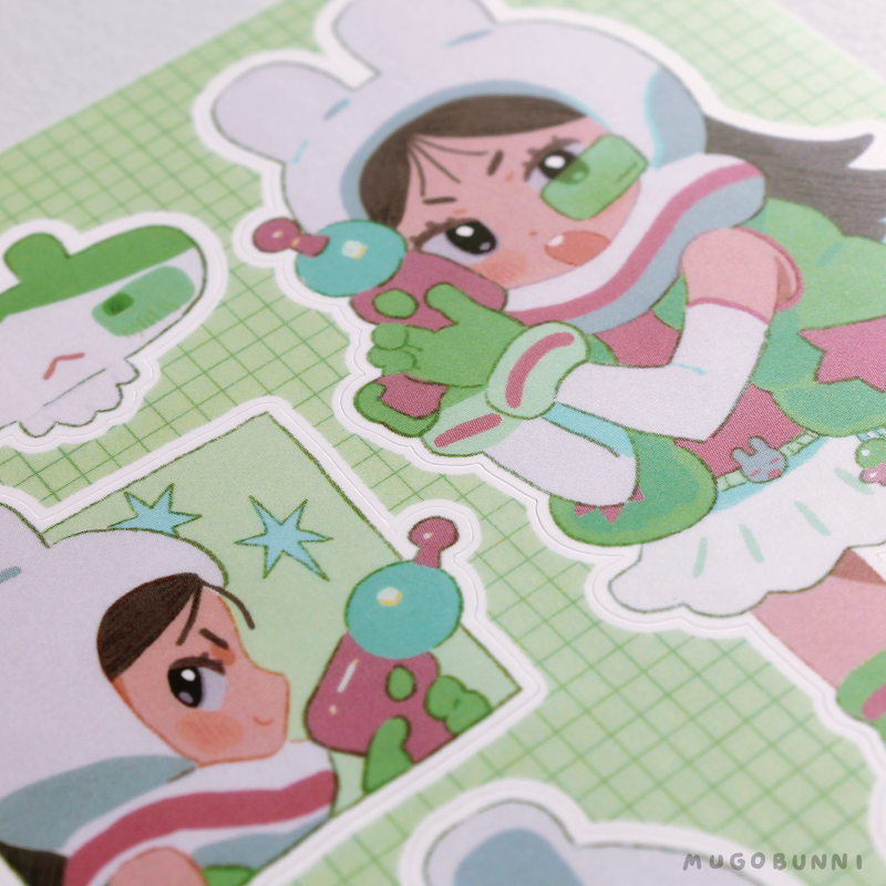 Moo Moo Space Patrol Mugobunni Sticker Sheet