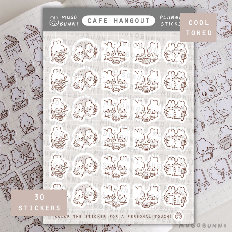 Sketch Cafe Hangout Planner Sticker Sheet