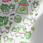 Green Cow Sticker Sheet