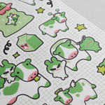 Green Cow Sticker Sheet