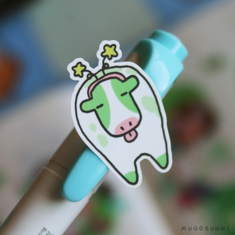 Green Cow Sticker Sheet