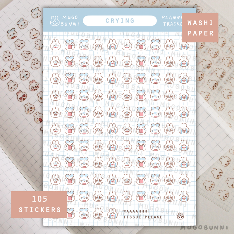 Bunmoji: Crying Sticker Sheet