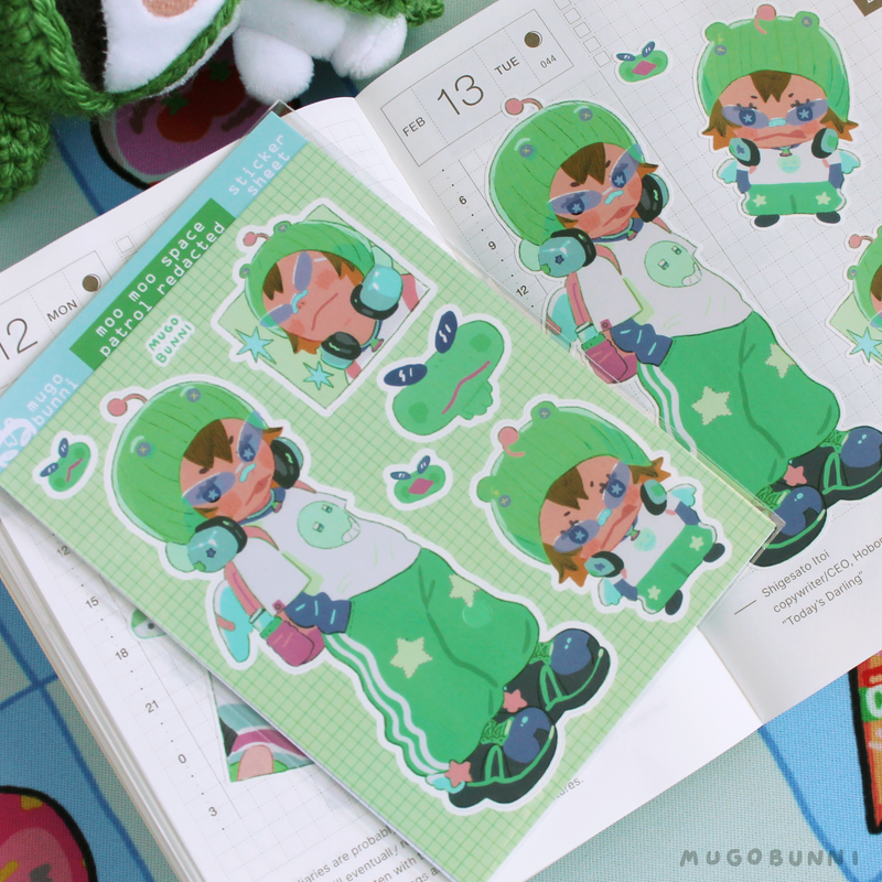 Moo Moo Space Patrol Redacted Sticker Sheet