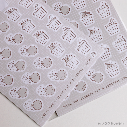 Sketch Garbage Planner Sticker Sheet