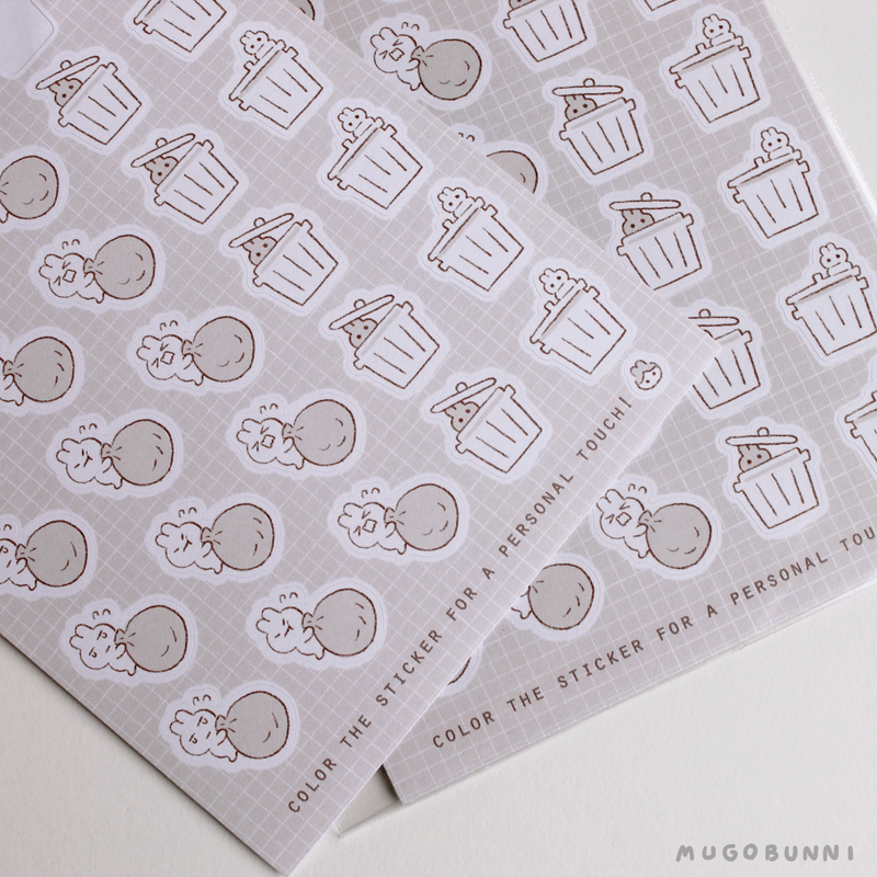 Sketch Garbage Planner Sticker Sheet