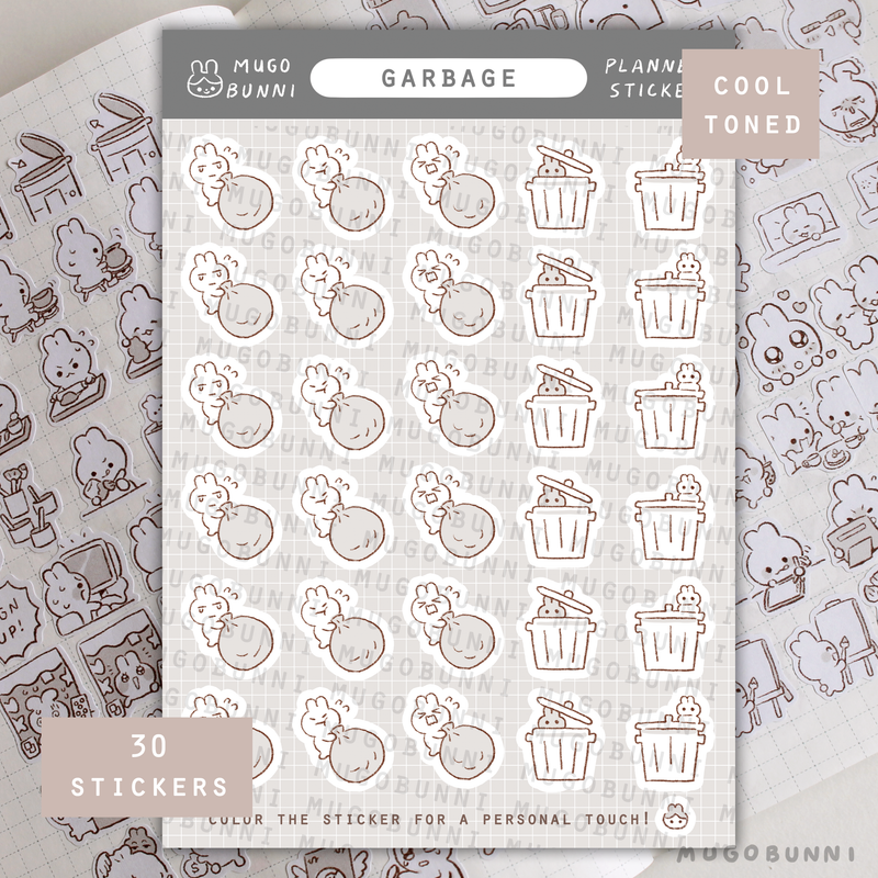 Sketch Garbage Planner Sticker Sheet