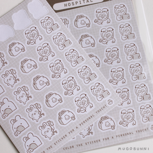 Sketch Hospital Planner Sticker Sheet