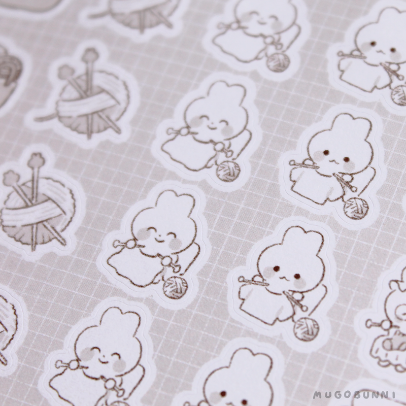 Sketch Knitting Planner Sticker Sheet