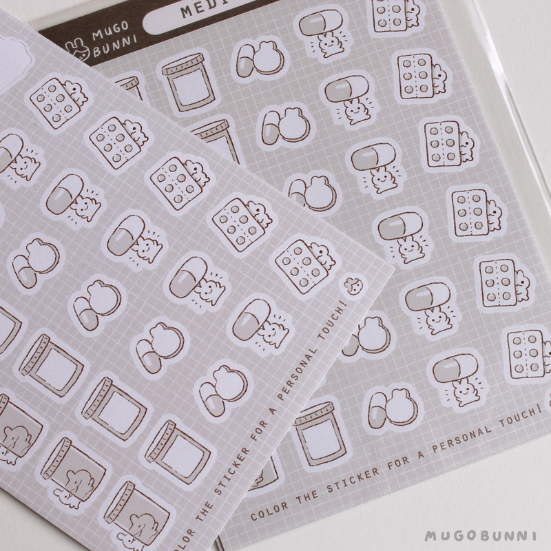 Sketch Medicine Planner Sticker Sheet