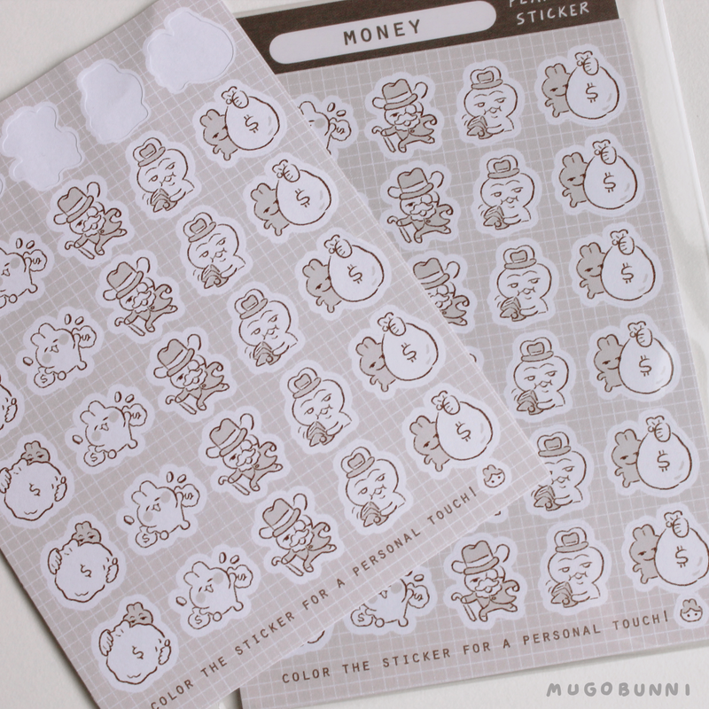 Sketch Money Planner Sticker Sheet