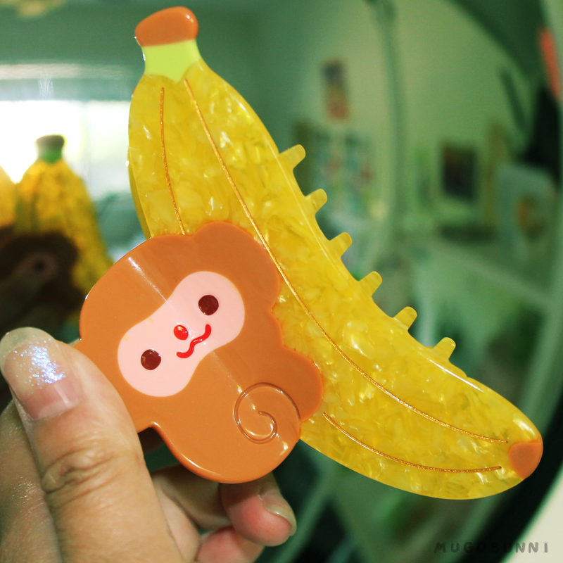 PREORDER SPECIAL: Monkey banana hairclaw clip READ DESCRIPTION