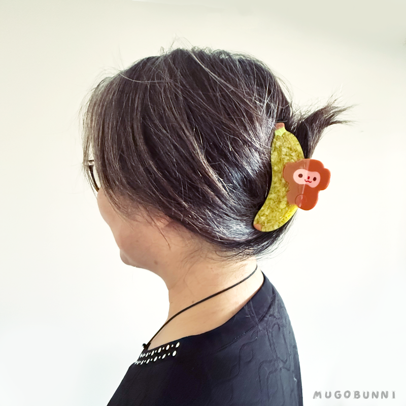 PREORDER SPECIAL: Monkey banana hairclaw clip READ DESCRIPTION