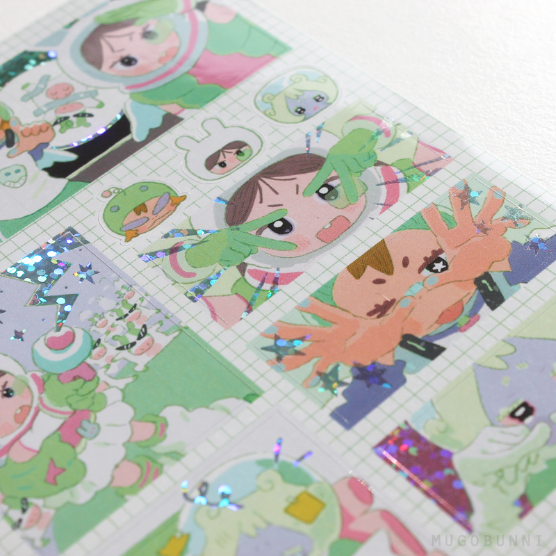 Moo Moo Space Patrol Comic Sticker Sheet