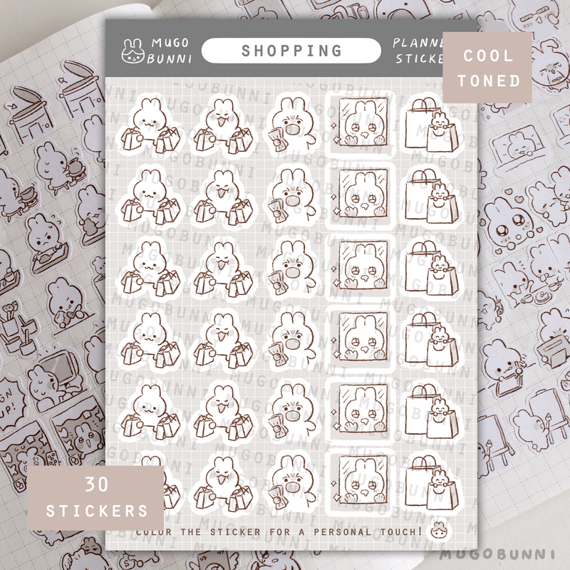 Sketch Shopping Planner Sticker Sheet