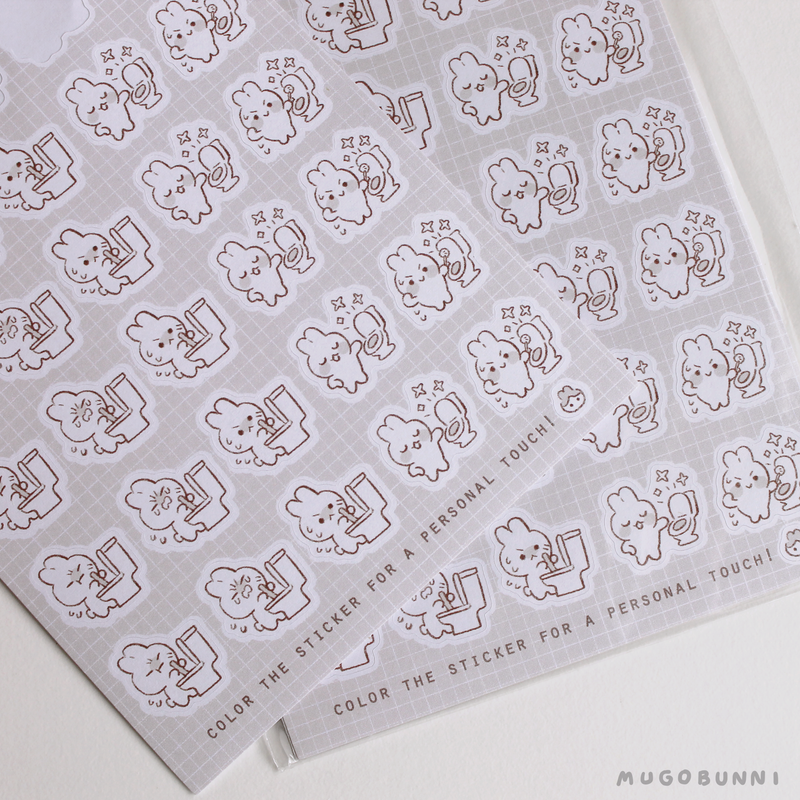 Sketch Toilet Planner Sticker Sheet