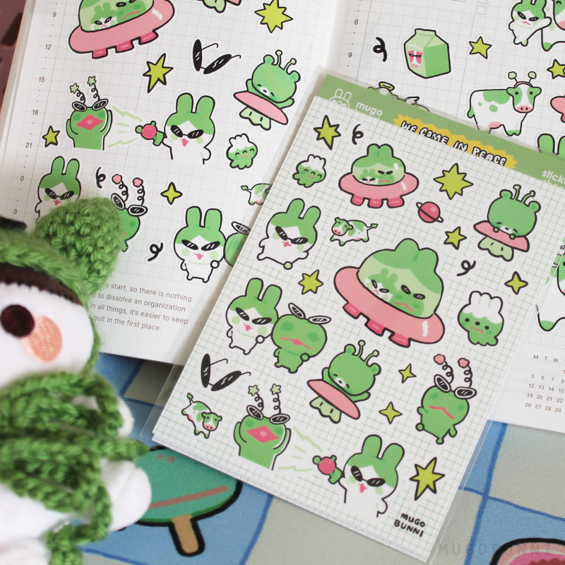 We Come In Peace Sticker Sheet