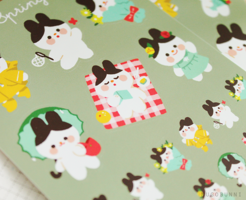 Spring Time Sticker Face Spring Time Sticker Sheet – mugobunni