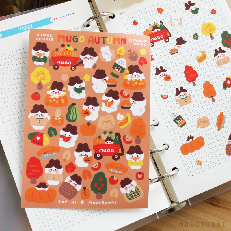 Mini Autumn Mugobunni Sticker Sheet