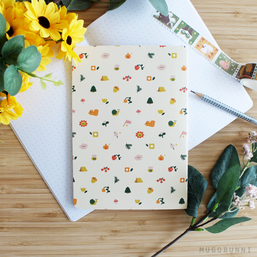 Mini Camping Icons Dotted Notebook