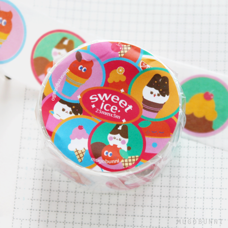 Sweet ice circular sticker washi roll