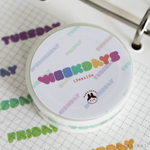 Days of the Week Color Fill Washi Tape